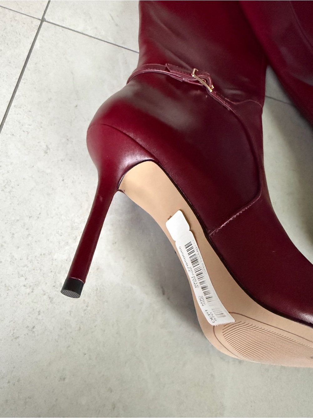 Gianni Bini Burgundy Over-the-Knee Pointed Stiletto Boots - Picture 3 of 6